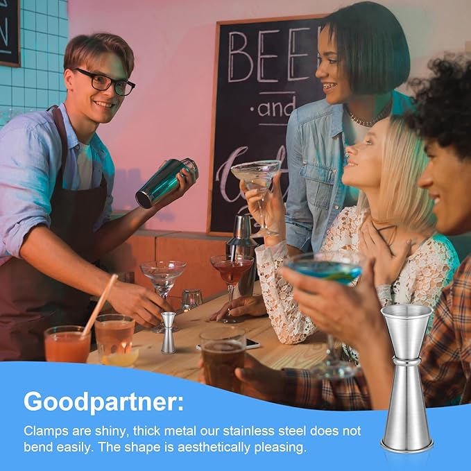 9 Pieces Jigger for Bartending, Double Cocktail Japanese Jigger 2 oz 1 oz 304 Stainless Steel Jiggers Measuring Cup for Bar Home Kitchen Bartender Tools