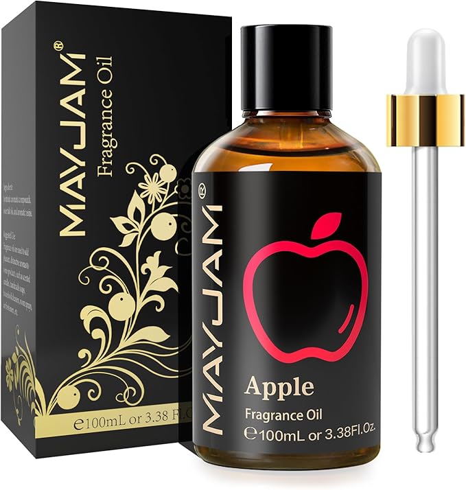 MAYJAM 100ML/3.38FL.OZ Apple Fragrance Oils with Glass Dropper, Essential Oils for Diffusers for Home, Long Lasting Scented Oils for Diffusers Soap Candle Making
