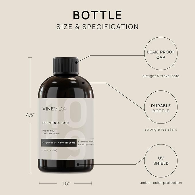 VINEVIDA (4oz) Hotel Fragrance Collection Diffuser Oil - Hotel Scents Diffusers for Home - Cold Air Diffuser Oil - Hotel Scent Essential Oil - Scent No.1019 Inspired by The Aria Hotel