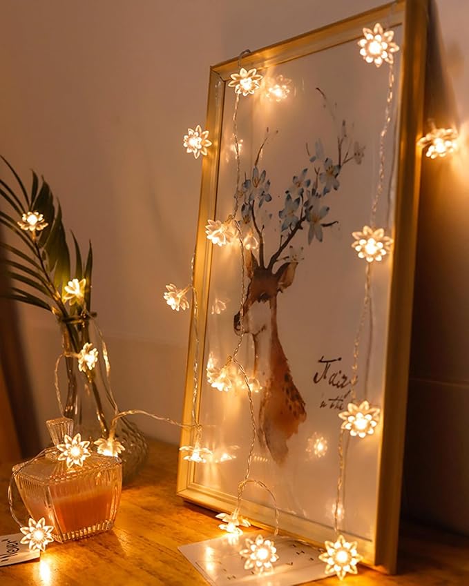 59 Ft 100 LED Flower Fairy Lights with Remote Timer, Plug in Connectable Twinkle Lights with Soft Flowers for Bedroom Wedding Dorm Indoor Outdoor Decor, Warm White