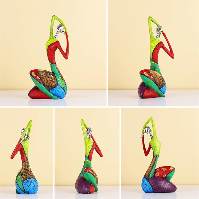 suruim Colorful Abstract Women Figurines Sculptures Home Decor for Shelves Yoga Pose Art Statue Modern Home Decoration Living Room Zen Decor Tables Ornaments (Stretch)
