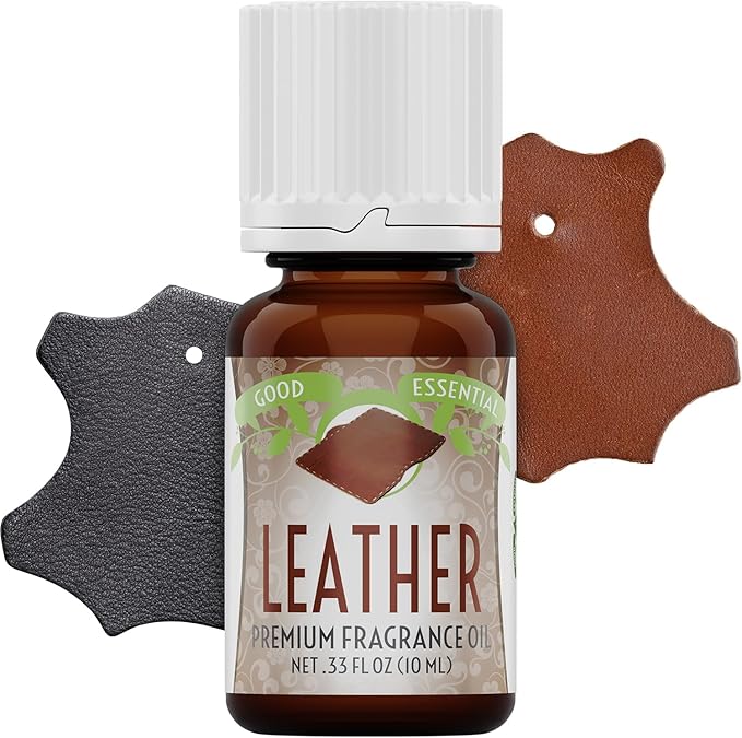 Good Essential Professional Leather Fragrance Oil, 0.33 Fluid Ounces - Leather Scent for Candle Warmers, Wax Melts, and Diffusers