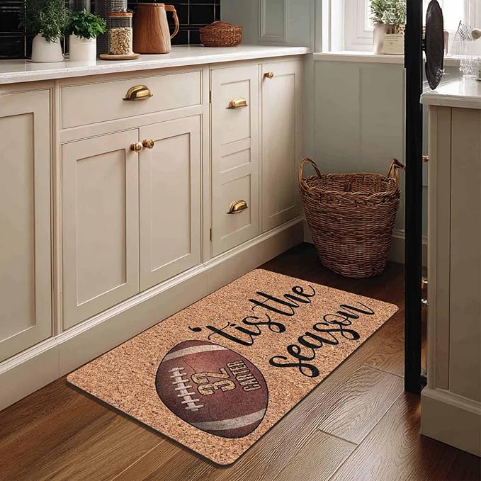 Custom Halloween Name Door Mat for Family, Personalized Halloween Decor Indoor, Custom Football Pattern Door Mat, Halloween Decor Gifts Customized