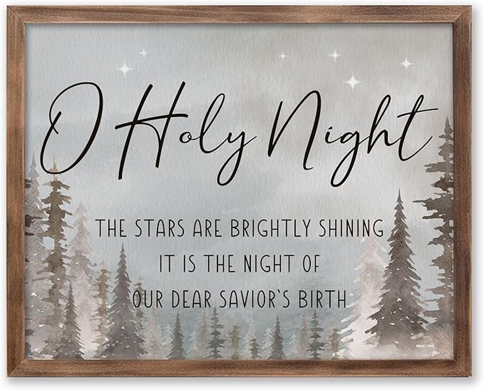 Christmas Decoration, Holy Night Wall Decor, Christmas Wall Art, Christmas Mantel Decor, Farmhouse Christmas, Christmas Night Decor, Holy Night Sign, Rustic Christmas Sign Quality Print