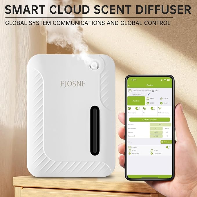 Waterless Essential Oil Diffuser (250ml, 2200 sq.ft) - Smart Scent Air Machine with Cold Air Tech for Large Rooms, Home, Office & Hotel,Plug-in