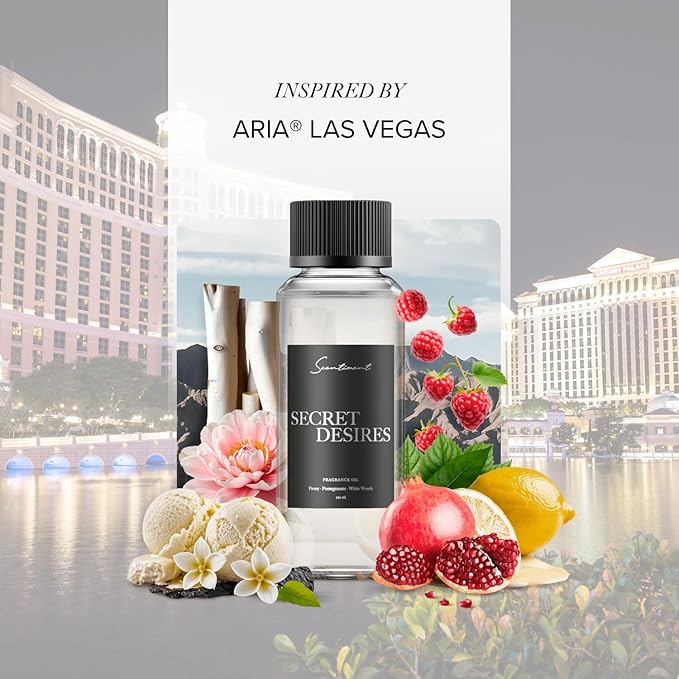 Scentiment Diffuser Oil - Secret Desires | Aromatherapy Fragrance | Inspired by ARIA® Las Vegas | Notes of Lemon Crème, Vanilla, Raspberry, Pomegranate & Peony (120 mL)