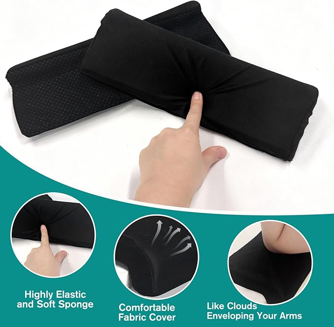 2 PCS Desk Elbow Pad L-Shape Desk Edge Cushion Ergonomic Desk Wrist Pad with High Density Foam Non-Slip Desk Arm Rest Pad for Offices Studios Gaming