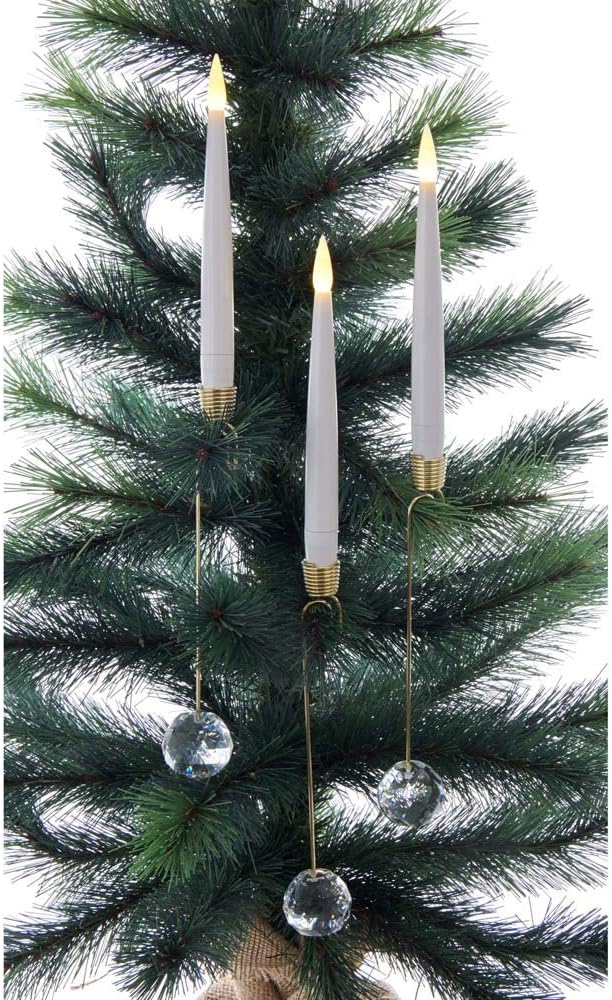 Kurt S. Adler 10-Inch Candle with Faceted Glass Weight Set with Remote Control, 10-Piece Set