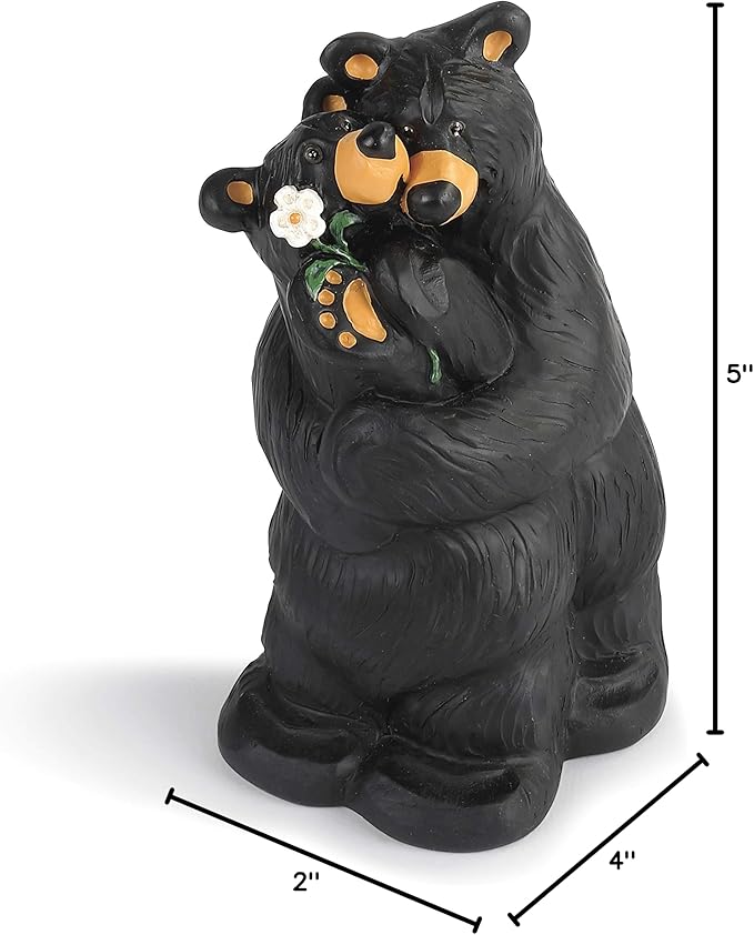 DEMDACO Bearfoots by Jeff Fleming Summer Love Couple Midnight Black 5 x 3 Resin Stone Collectible Figurine