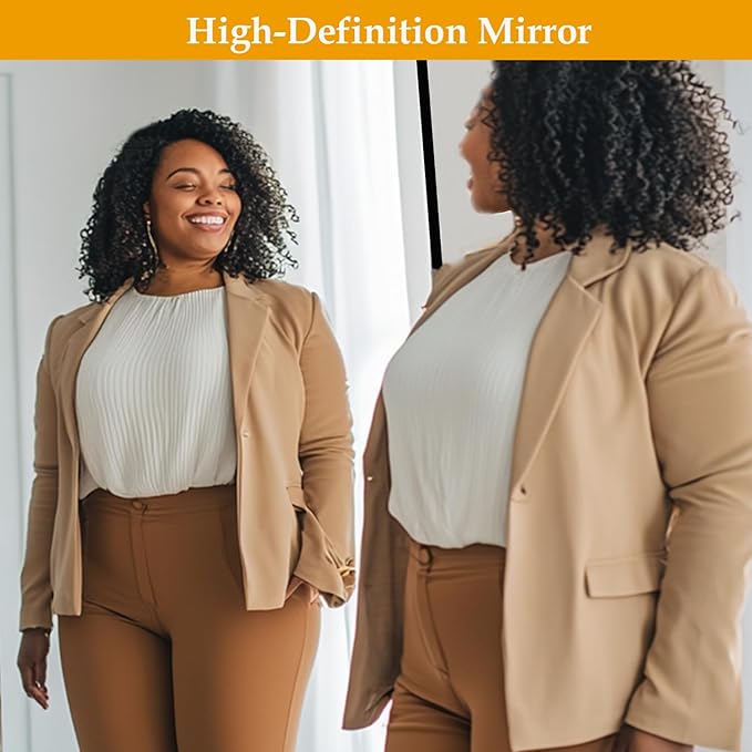 Arched Full Length Mirror, 76"x34" Large Floor Mirror, Full Body Mirrors for Leaning or Hanging, Standing Mirrors for Bedroom, Living Room,Dressing Room, Aluminum Alloy Frame, Black
