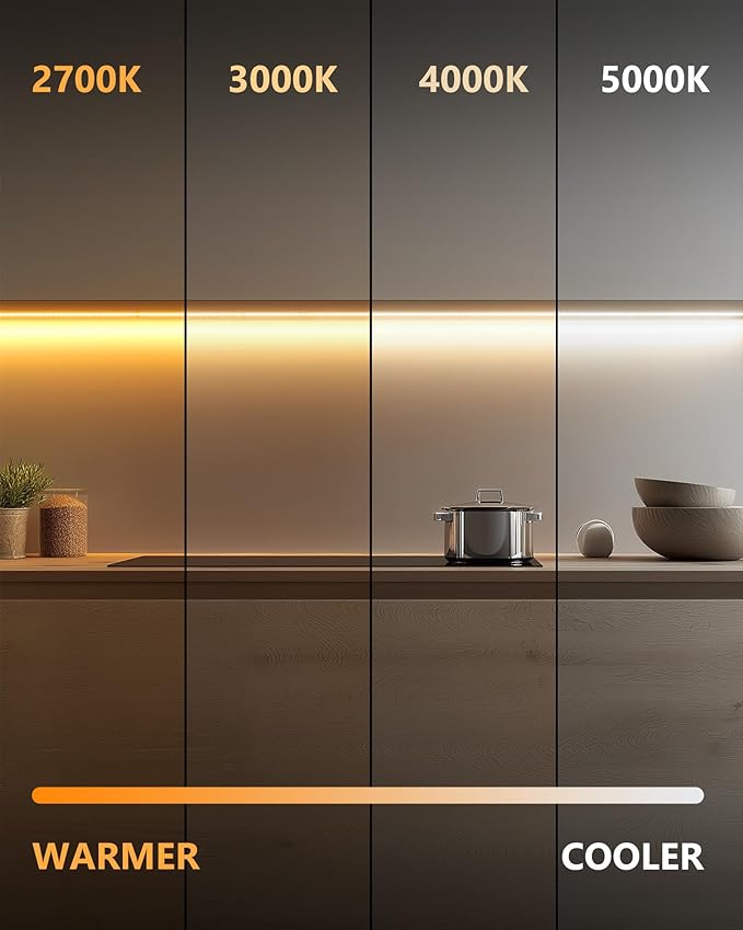 HitLights COB LED Strip Lights Warm White, 12V Tape Light 2700K 16.4ft, 2640 LEDs, 426 lm/ft, CRI 90+, IP30, Premium High Density Lighting for Kitchen, Cabinets, UL Listed (Power Source Not Included)