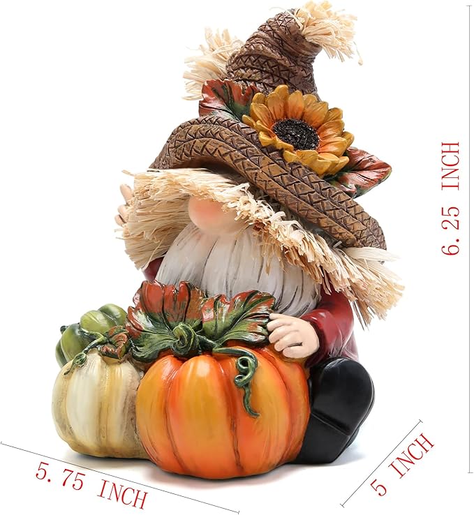 Hodao Fall Thanksgiving Pumpkin Gnomes Decorations Handmade Swedish Tomte Elf for Fall Decor Gift - Thanksgiving Party Home Gnomes Decor - Autumn Gifts