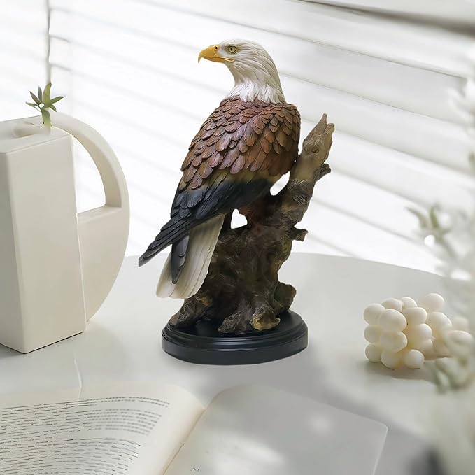 13 Inch Eagle Statue - Handcrafted Bald Eagle, Outdoor Decorations for Yard, Premium Eagle Decor for Home/Study/Living Room, Eagles Gifts for Men