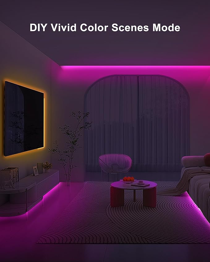 16.4ft Bluetooth RGB COB Led Strip Lights with Remote, Dimmable Smart App Led COB Light Strip, Color Changing Music Sync, Indoor RGB Led Lights for Bedroom, Home Decor, Party
