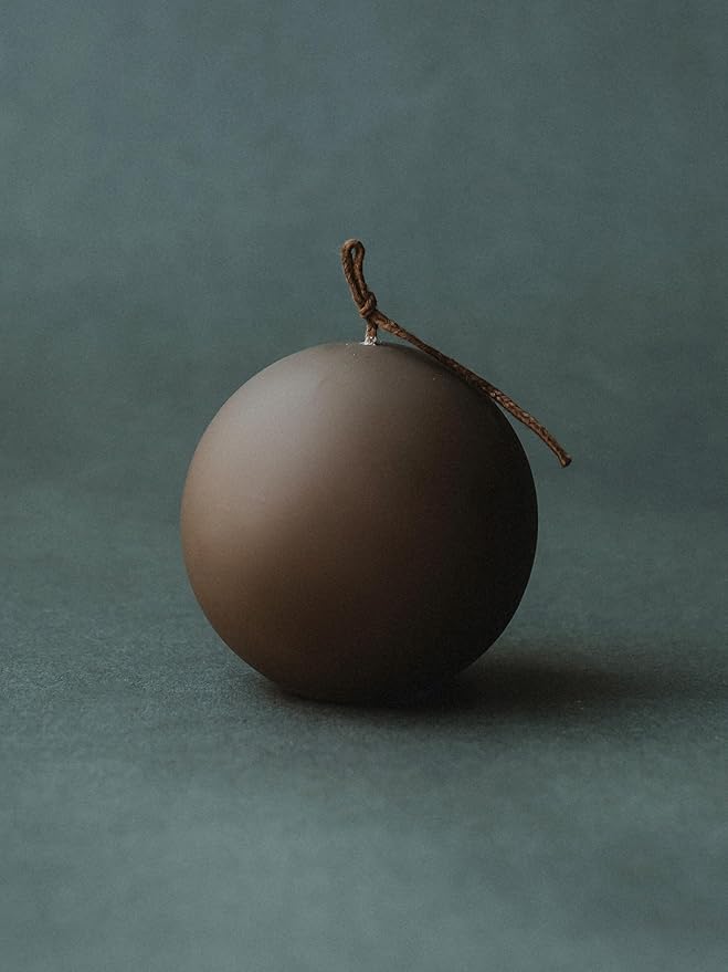 LAWA Sphere Candle - Beautiful Handmade Pillar Scented Soy Wax Elegant Aesthetic Candle Housewarming Gift Home Room Shelf Decor Idea (Kobicha, Small)