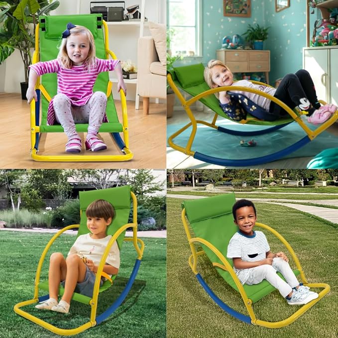 PLATPORTS Big Recliner Chair Oversized - Living Room Chairs - Kids Saucer Chair Seesaw - Toddler Chaise Lounge Reading Chair - Playground Equipment for Home - Backyard, Daycare
