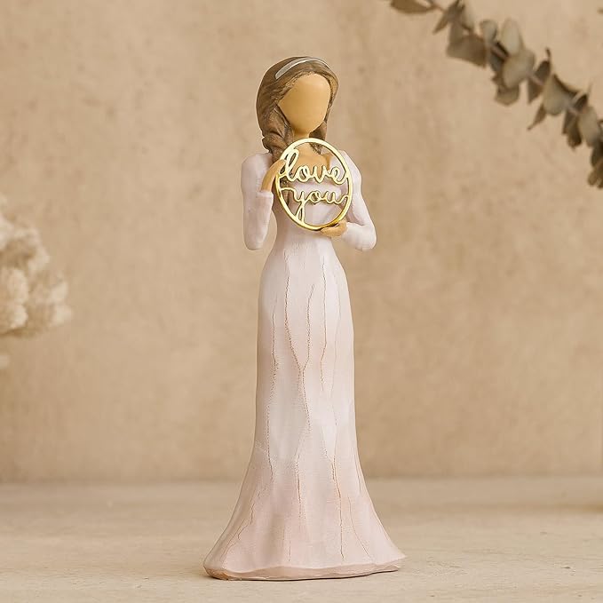 Love You Gifts for Women Friends Coworkers Thank You Mom Volunteer Pastor Teacher Appreciation Gifts 6.7" Resin Sculpted Hand-Painted Figurines Home Decor