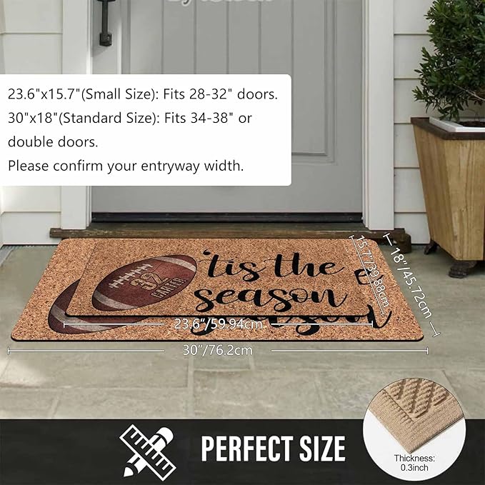 Custom Halloween Name Door Mat for Family, Personalized Halloween Decor Indoor, Custom Football Pattern Door Mat, Halloween Decor Gifts Customized