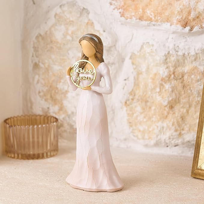 Love You Gifts for Women Friends Coworkers Thank You Mom Volunteer Pastor Teacher Appreciation Gifts 6.7" Resin Sculpted Hand-Painted Figurines Home Decor