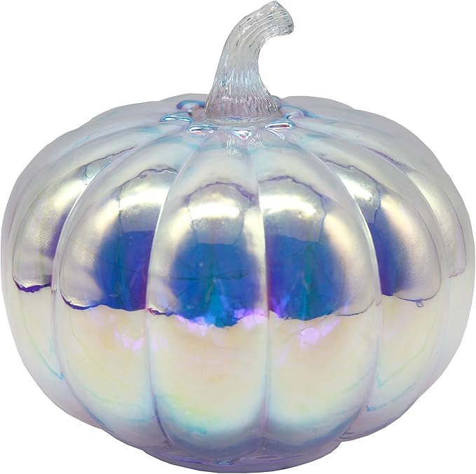 Mercury Glass Pumpkin Light with Timer, with 10 Fairy Lights Inside,Battery Operated Led Pumpkin Light,Ideal for Halloween Fall Decoration, Thanksgiving Rustic Decor, Xmas Decor (Multi Color)
