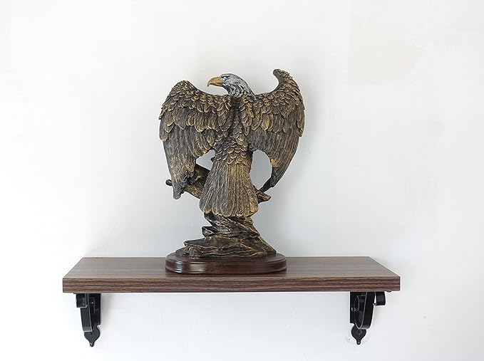 Eagle Statue Decorative, Bald Eagle Figurines Statues for Home Decor Bronze Resin Ornaments for Sculpture.