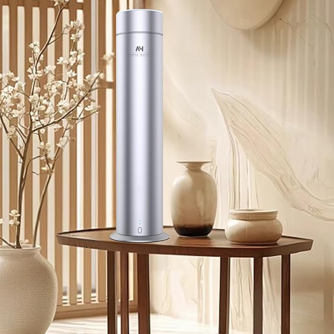 Waterless Fragrance Oil Diffuser - Rechargeable App Control Diffuser for Essential Oil - Home Luxury Scents Refill - 1200 sq. ft Coverage - Hotel Scents Starter Kit - Antal Hayat Hotel Scents