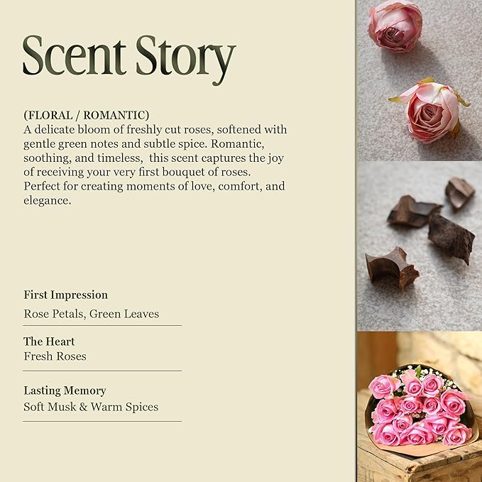 Scented Luxury Candles in Handmade Ceramic Jars, Soy Wax | Canal Rose β Rose Bud & Oud Scented, Large Candle | Non Toxic, 2 Wicks, Reusable Big Pink Jar | Natural Spring Aromatherapy for Women & Men