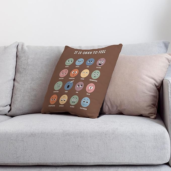 Nogrit Counseling Office Must Haves Throw Pillow Cover, Calming Corner, Mental Health Pillowcase Decor for Home Kids,Mental Health Counselor Gifts, Calming Corner Pillow Covers 18x18-892