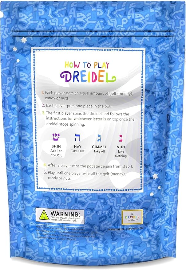 Natural Wood Dreidels Hanukkah Draydel with English Transliteration & Instruction Cards (50-Pack)