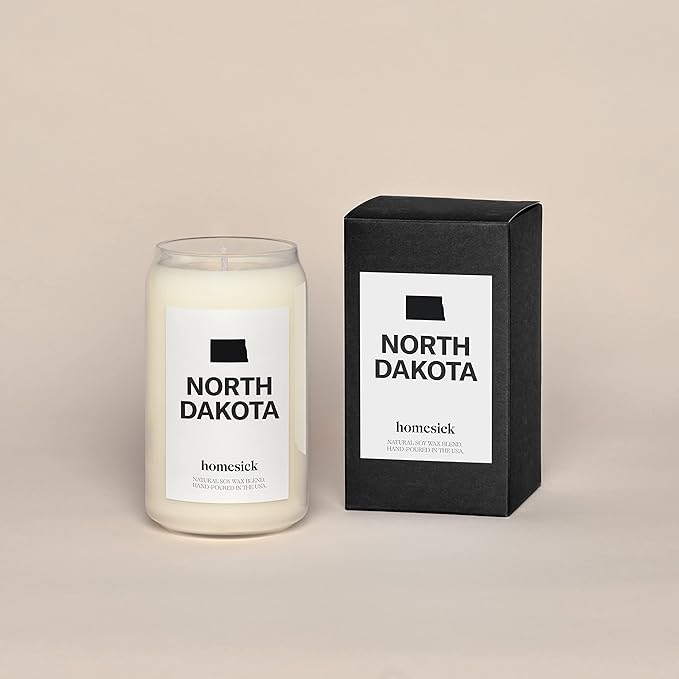 Homesick Premium Scented Candle, North Dakota - Scents of Spruce Needles, Clove, 13.75 oz, 60-80 Hour Burn, Natural Soy Blend Candle Home Decor, Relaxing Aromatherapy Candle