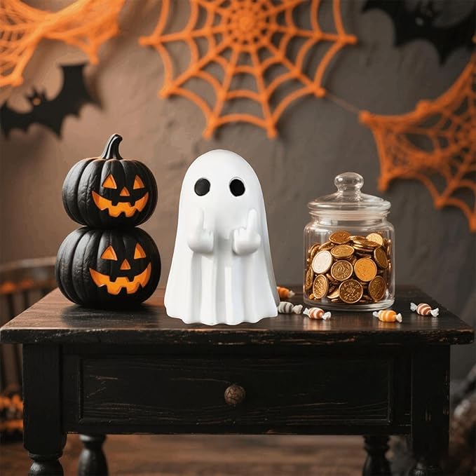 Halloween Ghost Figurine, Funny Ghost Decor, Cute Halloween Decorations, Ghost Statue Decor for Home Table Fireplace, Party Decorations,Small Gifts