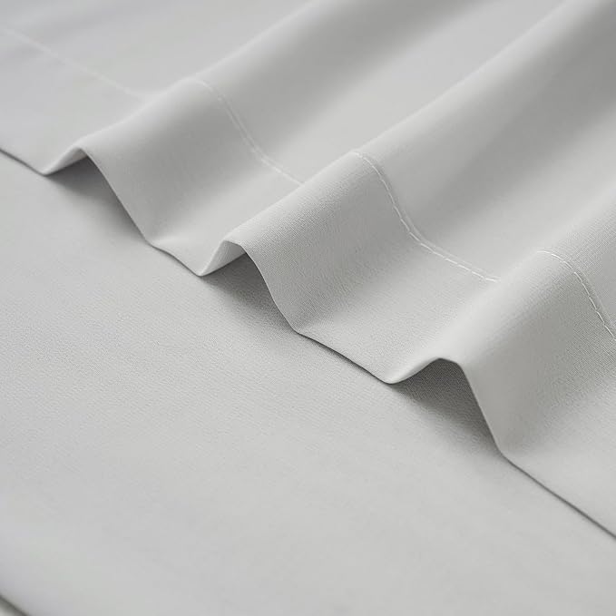 Solid Color Sheer Window Curtains 96 Inches Long 1 Panel Pinch Pleated Sheer Curtains for Bedroom Living Room Lightweight Light Filtering Gray Sheer Curtains, W52 x L96, Grey
