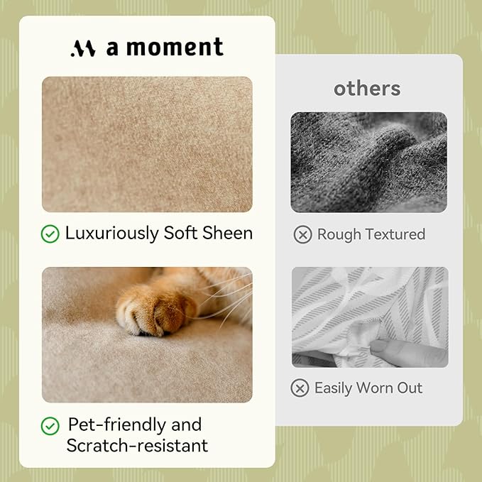 a moment Pack of 2 Beige Stain-Resistant Throw Pillow Covers Pet-Friendly Pillowcases Cushion Covers for Sofa Couch Bed Outdoor Waterproof 20x20 Inch