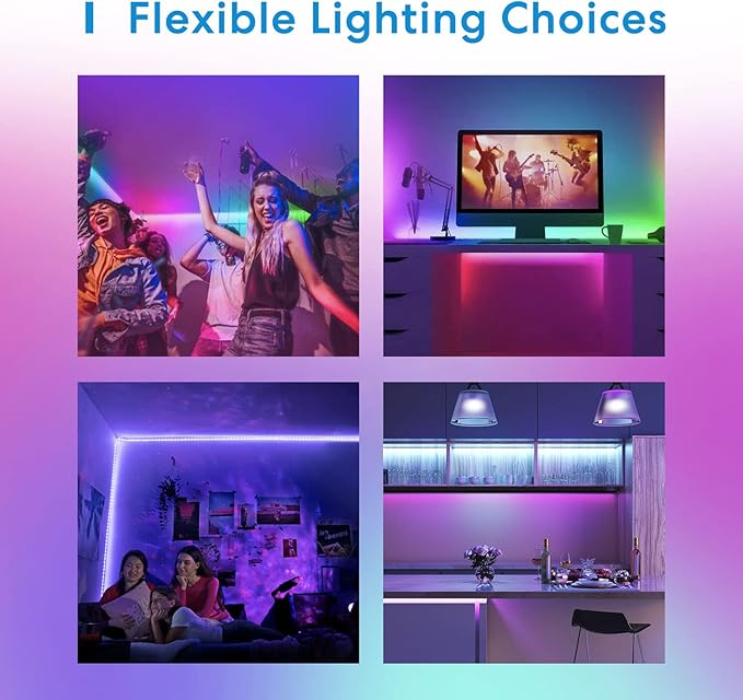 meross Smart LED Strip Lights Works with Apple HomeKit, 16.4ft WiFi RGB Strip, Compatible with Siri, Alexa&Google and SmartThings, App Control, Color Changing Led Strips for Bedroom, TV