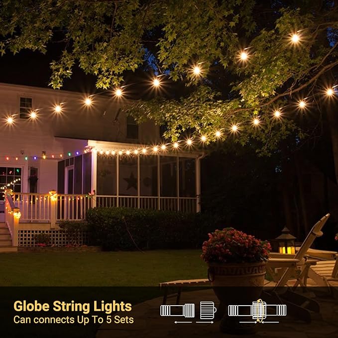 100 LED Connectable Globe String Lights Indoor Bedroom, 33ft Warm White String Lights with Remote Plug in, 8Mode Christmas Lights Outdoor Waterproof for Classroom Patio Party Dorm Decor