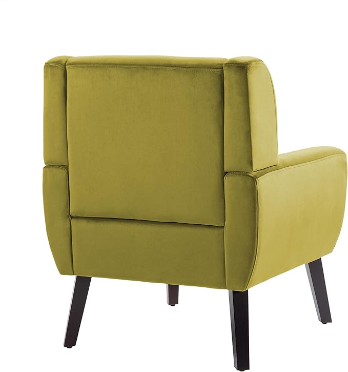 UIXE Accent Chairs Set of 2, Velvet Upholstered Armchair for Living Room, Modern Club Arm Chairs Comfy Single Sofa Button Tufted Bedroom Reading Seat - Green