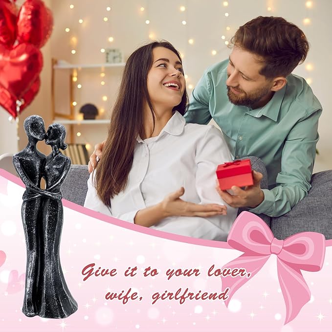 Anniversary Wedding Gifts, Love Ornament for Couple, Romantic Couple Sculptures, Abstract Resin Statues for Home Decor, Valentines Statues Decor for Desk Office, Valentines Gifts for Women Wife