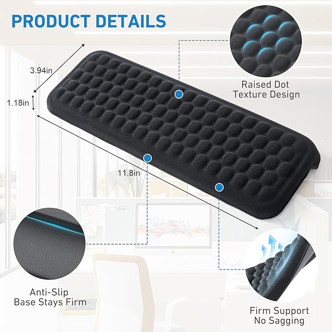 2Pcs Elbow Pad for Desk, L-Shaped Desk EdgeRest withMemory Foam Elbow Support Padding, Desk Edge Non-Slip and Ergonomic Separate Design by KONOVOLY