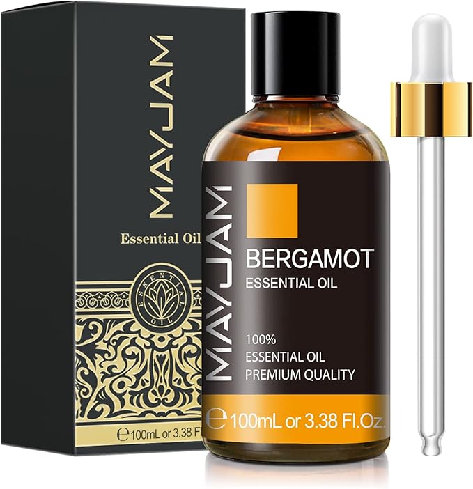 MAYJAM 100ML/3.38FL.OZ Bergamot Fragrance Oils with Glass Dropper, Essential Oils for Diffusers for Home, Long Lasting Scented Oils for Diffusers Soap Candle Making