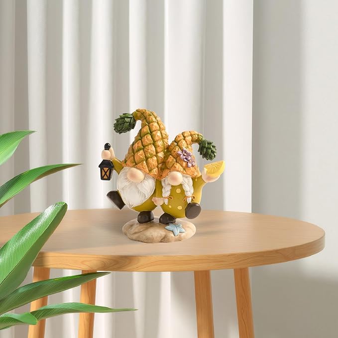 5" Pineapple Gnome Figurines Decor, Pineapple Themed Gifts, Summer Indoor Table Top Desk Shelf Decorations for Home