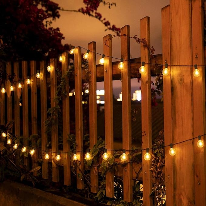 Mlambert 200Ft(2x100Ft) LED Outdoor String Lights Waterproof Dimmable G40 Globe Patio Lights with 100+5 Bulbs for Balcony Gazebo Pergola-Black Cord