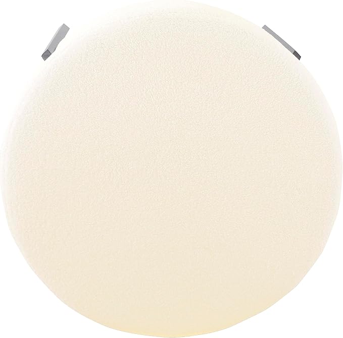 HomePop Modern Metal Sherpa Round Ottoman Home Décor Upholstered Round Foot Rest Ottoman - Cream