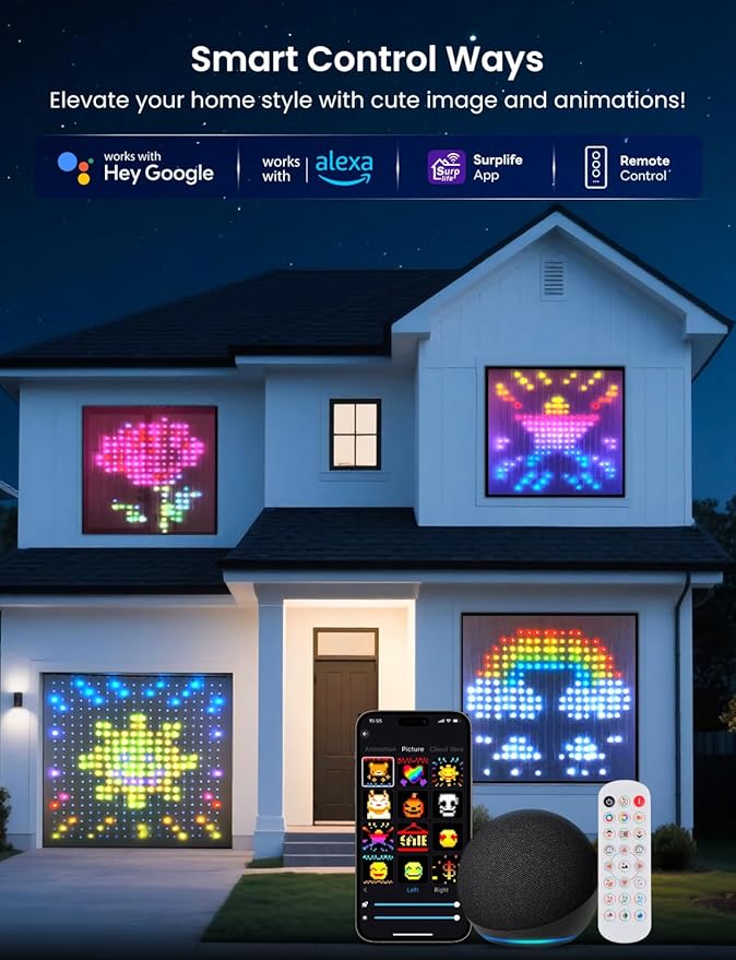 LED Curtain Light, 400 LEDs, Smart RGB+IC Color Changing Holiday Wall Lights, 3.3x3.3ft Indoor Dynamic DIY LED String Lights, APP Remote Control, For Bedroom, Living Room, Window Decor, Party, Wedding