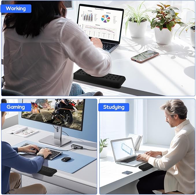 Pack of 2 L-Shaped Desk Edge Rests, Ergonomic Elbow Pads Non-Slip Elbow Cushion, Memory Foam Wrist Rests Cushion for Elbow Fatigue Relief in The Office, Home and Classroom