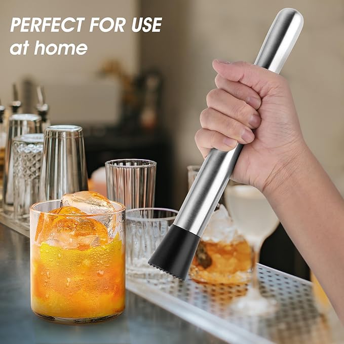 20 Pcs Muddler for Cocktails - Stainless Steel Bar Muddler Tool, Muller for Drinks Ice Crusher, Bartender Tools Set Home Bartender Bars Accessories