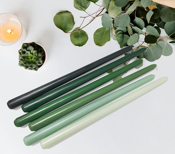 12 Inch Taper Candles 6 Pcs Unscented, Smokeless, Dripless Long Tapered Candlesticks Candles for Christmas Birthday Dinner Wedding Party Home Decor