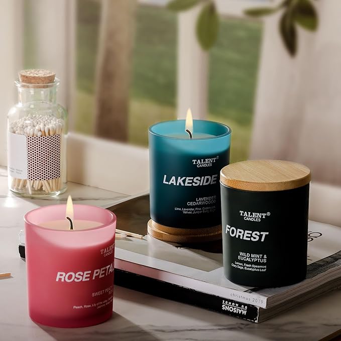 Candles for Home Scented, Natural Soy Wax, Scented Candle Stress Relief and Relaxation, Wild Mint & Eucalyptus, Medium Jar, Ideal for Home and Bedroom Decor