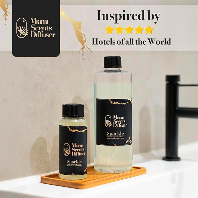 Sparkle Scent Inspired by The Ritz- Carlton Maui Hawaii Hotel 4 FlOz - 120 ml Essential Oils Aroma for Home Diffuser Luxury Fragance Refill Aromatherapy Fresh Blend of Floral, Citrus, Woody & Amber.