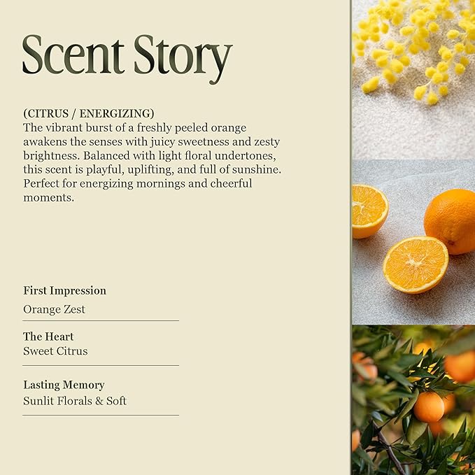 Scented Luxury Candles in Handmade Ceramic Jars, Soy Wax | Orange Blossom β Orange & Mimosa, Large Candle | Non Toxic, 2 Wicks, Reusable Big Orange Jar | Natural Spring Aromatherapy for Women & Men