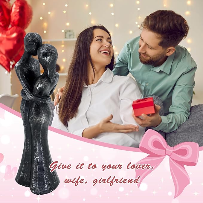 Anniversary Wedding Gifts, Love Ornament for Couple, Romantic Couple Sculptures, Abstract Resin Statues for Home Decor, Valentines Statues Decor for Desk Office, Valentines Gifts for Women Wife